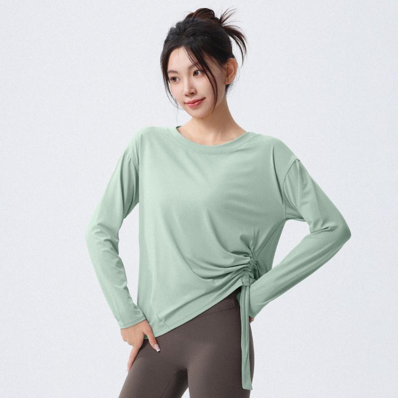 Womens Breathable Long Sleeve Loose Fit Top Running Yoga Fitness