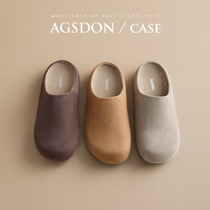Augustus Denboken Half Slippers Women's 2025 New Autumn Casual Thick-soled One-pedal Piled Cotton Tow