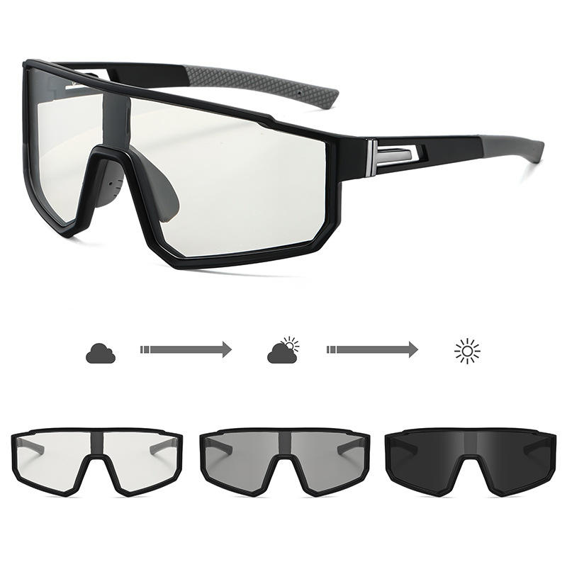 2026 Sports Manufacturers New Hot Selling Sports Motorcycle Windproof Sun Glasses Outdoor Riding Photochromic Sunglasses black
