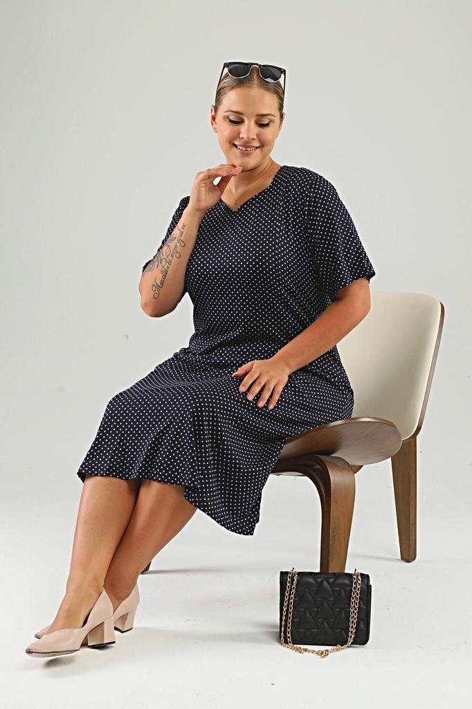 Sukienka damska w dużym rozmiarze, sukienka plus size we wzór w kropki i panterkę