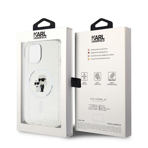 Karl Lagerfeld Klhmp15Mhgkcnot Iphone 15 Plus / 14 Plus 6.7 Transparent Hardcase Karl&Choupette Glitter Magsafe