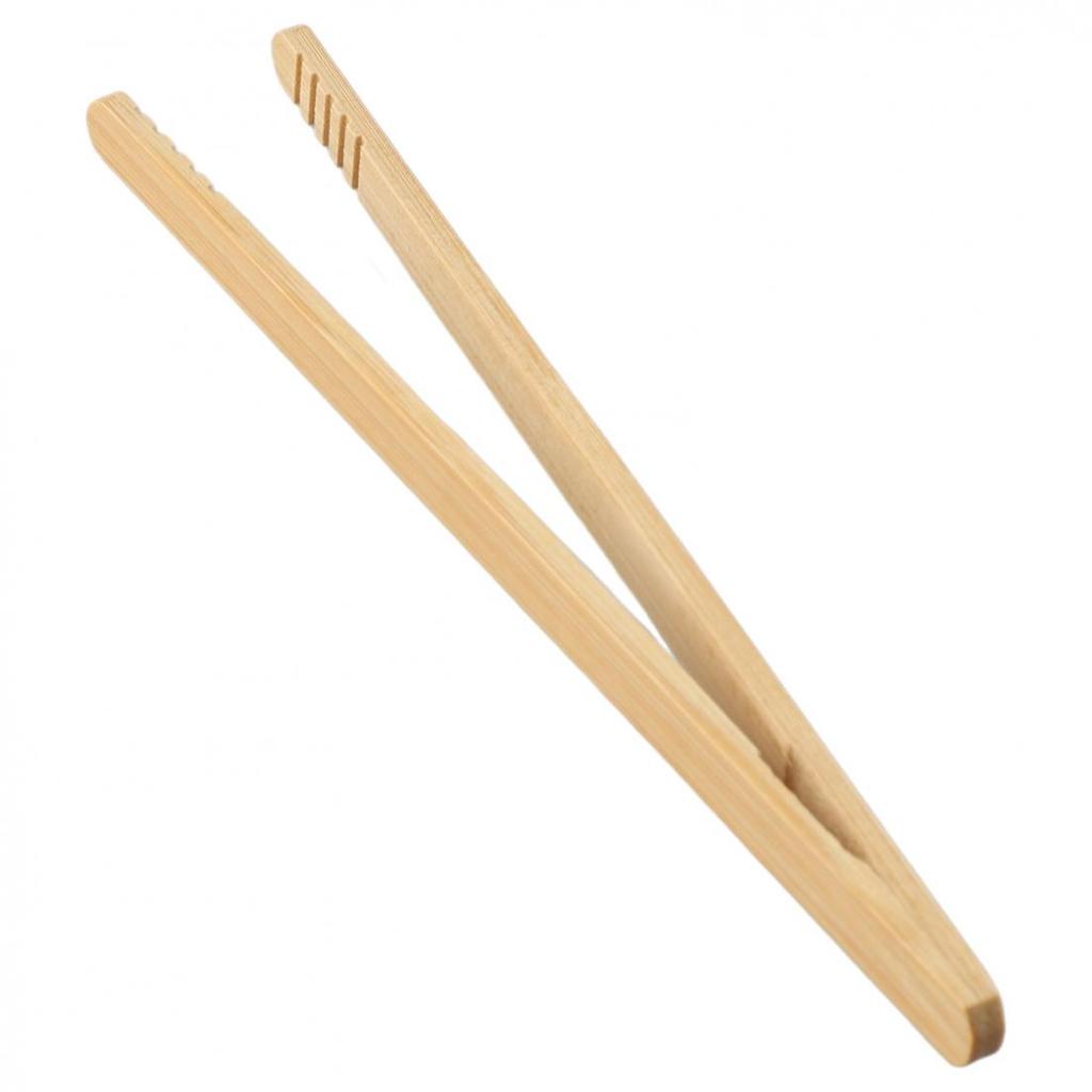 2Pcs Wooden Food Tongs for Toast Salad and Ice Tea Practical Kitchen Tool