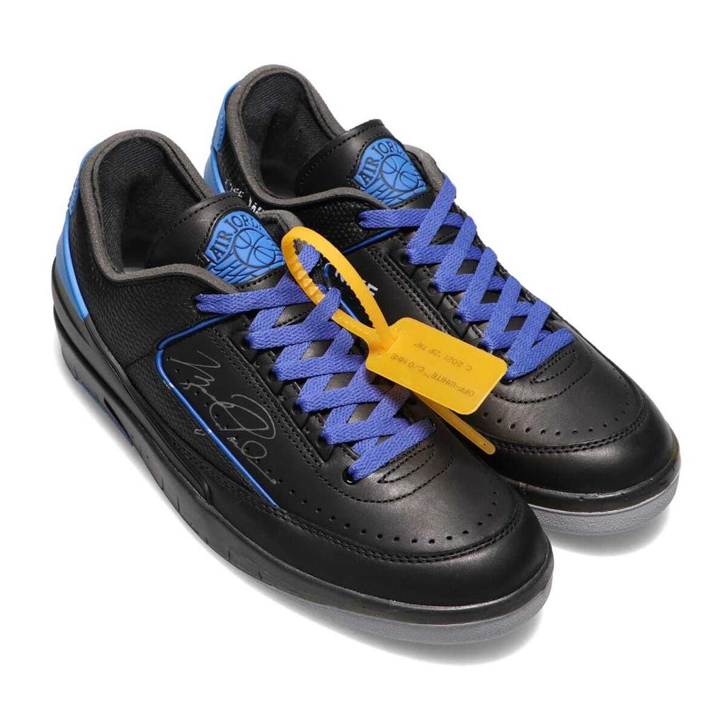 DJ4375-004 Off-White A Nike Air Jordan 2 Low Black and Varsity Royal (Men's)