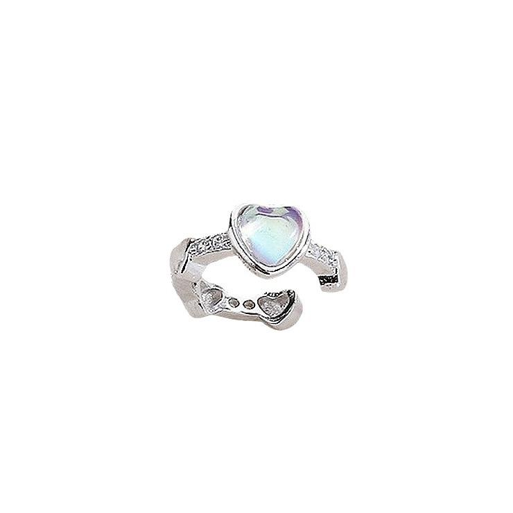 Symphony Moonstone Love Ear Clips Xiaohongshu Blogger With Exquisite Zircon Heart-Shaped Ear Bone Clips Without Ear Holes