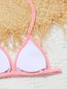 2025 Cute Girls' Three-Piece Bikini Swimsuit with Chest Pads for Middle and Older Children