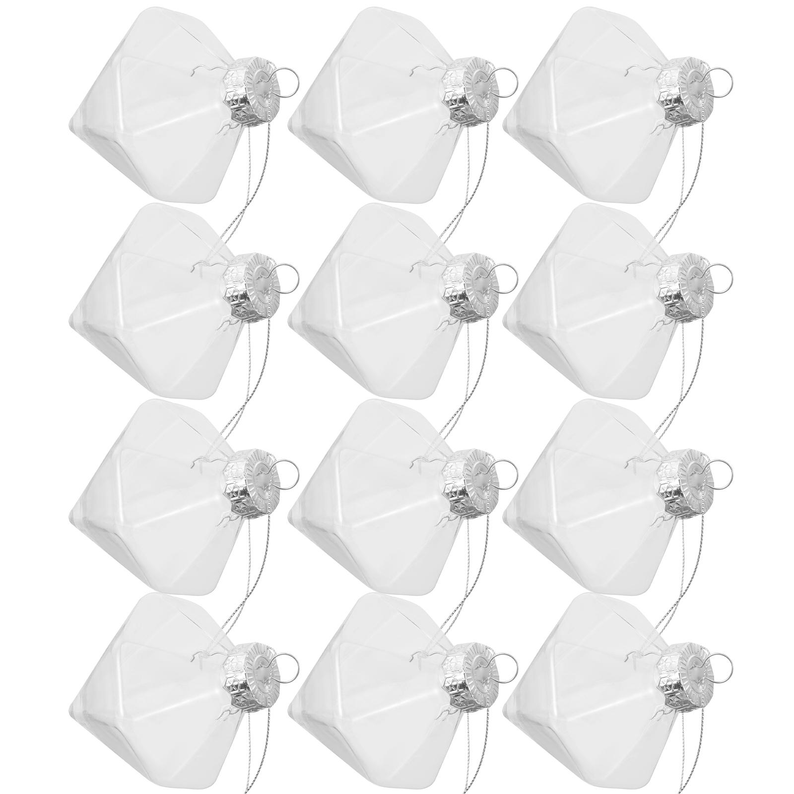 12 шт. Ромбовидный рождественский шар Простые украшения Пластиковый Сделай сам Надувной Прозрачный Ремесленный Шар Наполняемые шары Детские Безделушки