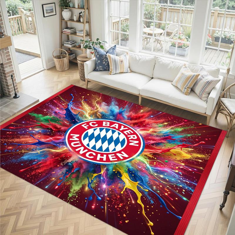 Bayern München Design Kristall Sammet Matta Mysig Icke?Halkskyddad tryckt matta för sovrum, vardagsrum, entré