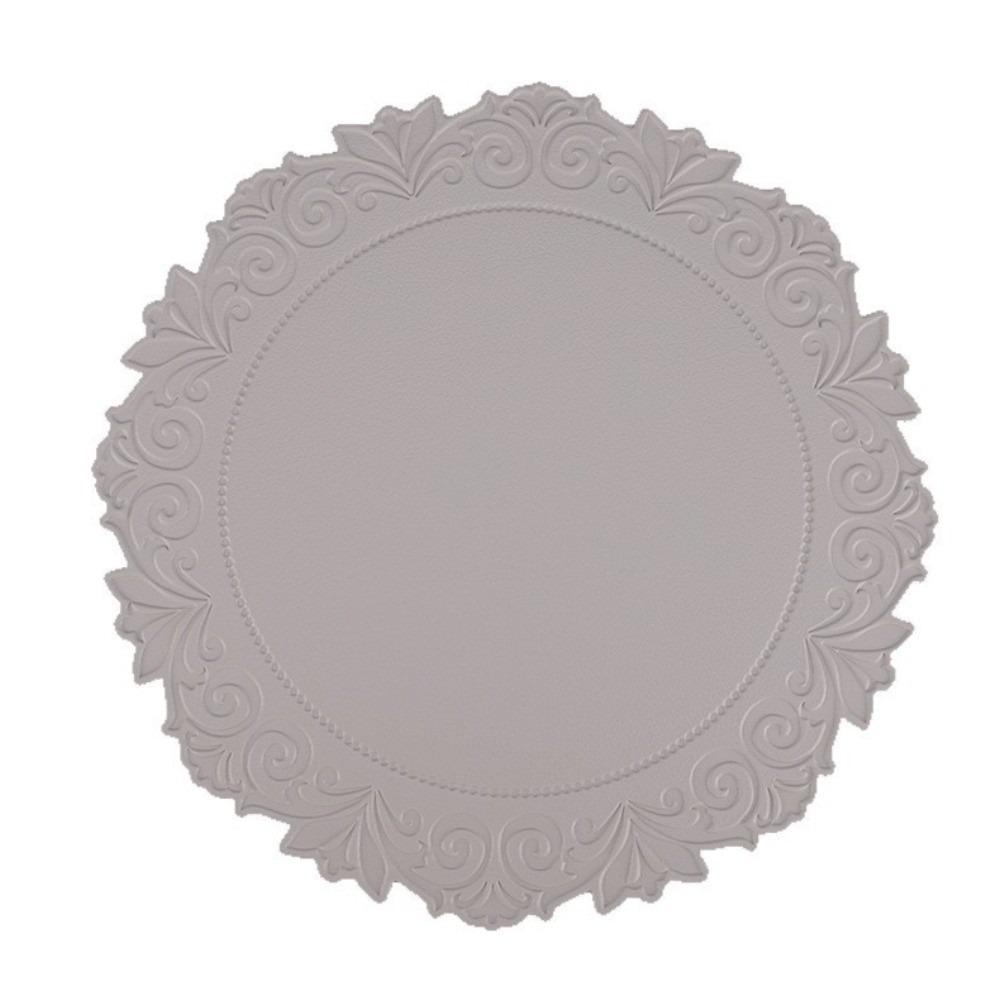 Anti-Slip Table Placemats Round Shape Faux Leather Placemats Embossed Placemats Dining Table