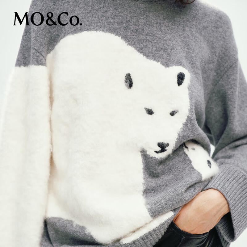 MO&Co. Women's Plush Pattern Lambswool Pullover Sweater