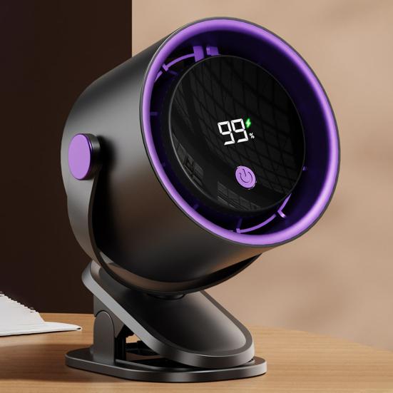 Desk Fan Digital Display 100 Speeds Strong Airflow Low Noise 360-Degree