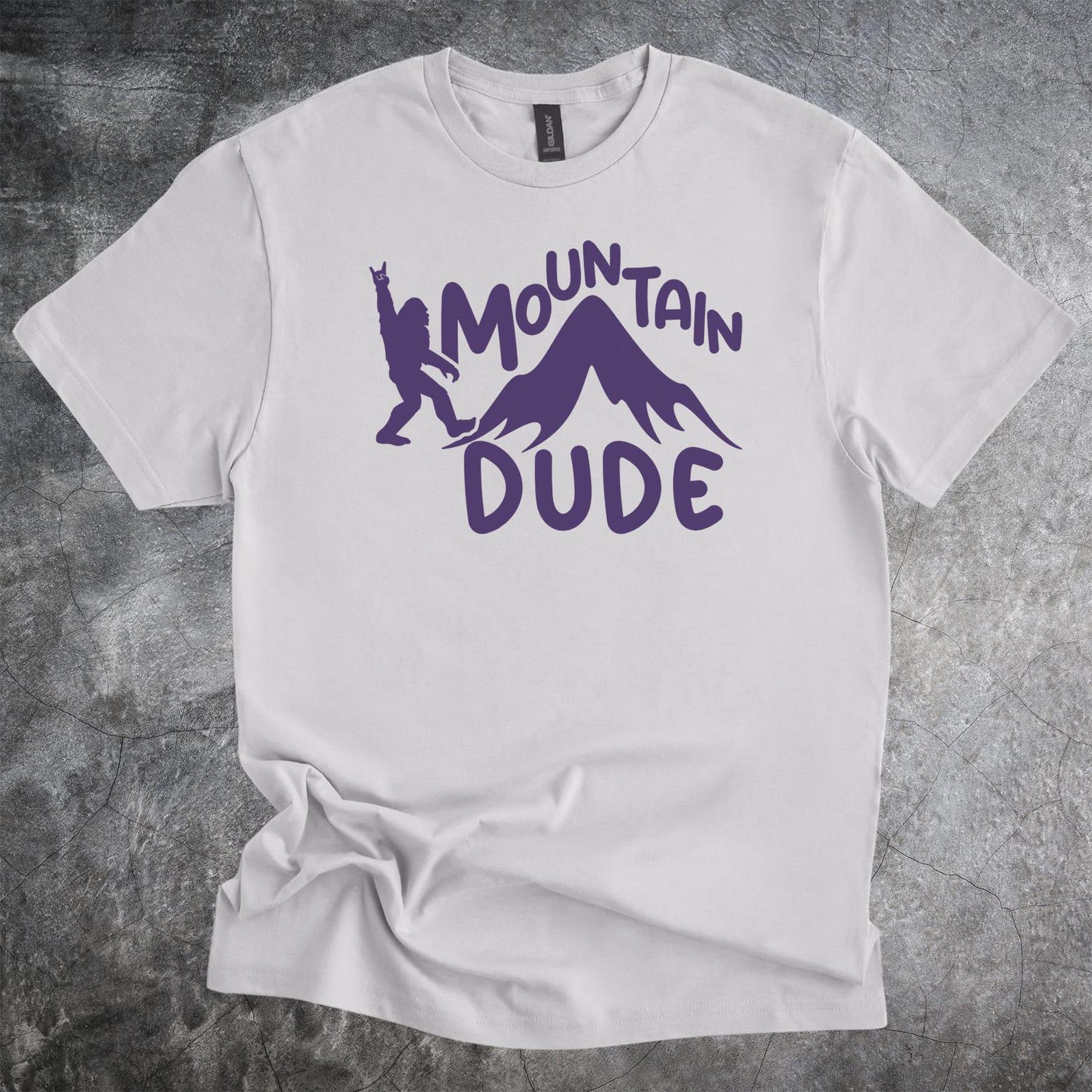 Mountain Dude Bigfoot Mountain Graphic Shirt Tshirt Outdoor Hiking Design 100