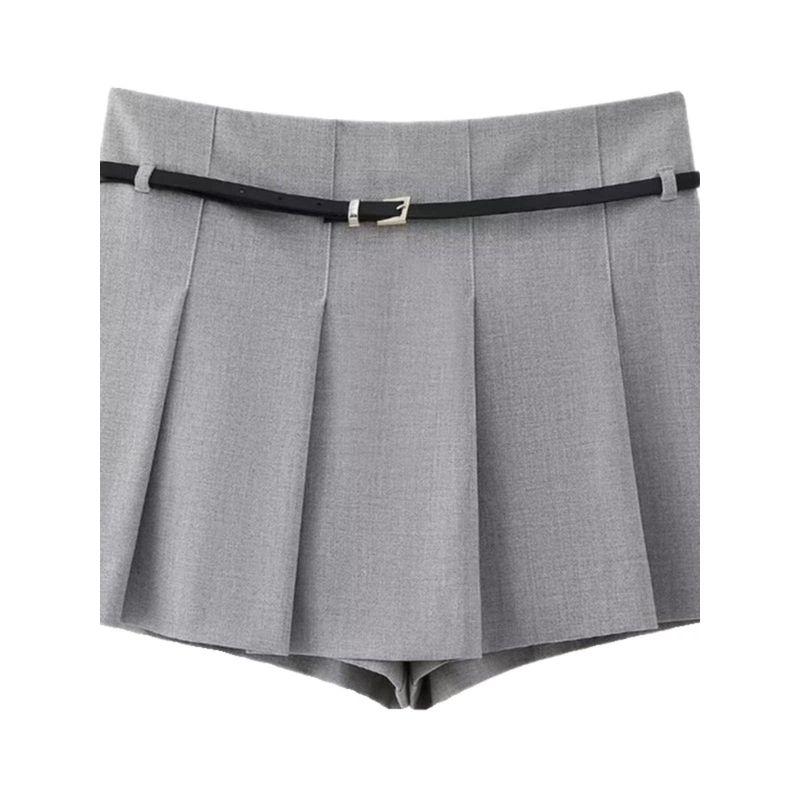 Fashion Style 2024 Spring New Arrival Women's High Waist Versatile Slimming with Belt Wide Pleated Culottes 1971022 803