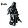Dark College Decor Gothic Hooded Reaper Lady Figurine, 3D Printed Fantasy Shelf Sitter, Figure Art Piece Mysterious Black Robed Women Pouring