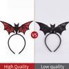 Halloween Glitter Bat Headband Spooky Gothic Hair Accessory for Cosplay Party/green