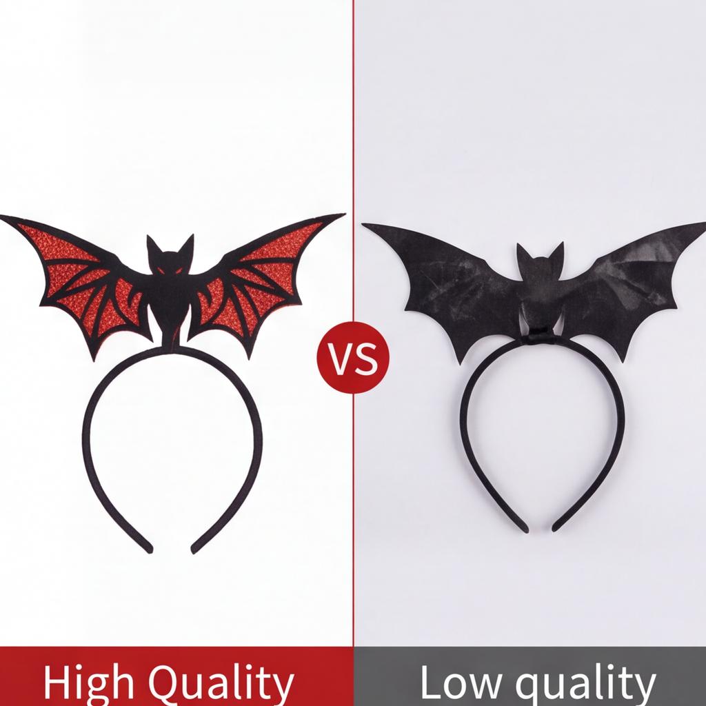 Halloween Glitter Bat Headband Spooky Gothic Hair Accessory for Cosplay Party/green