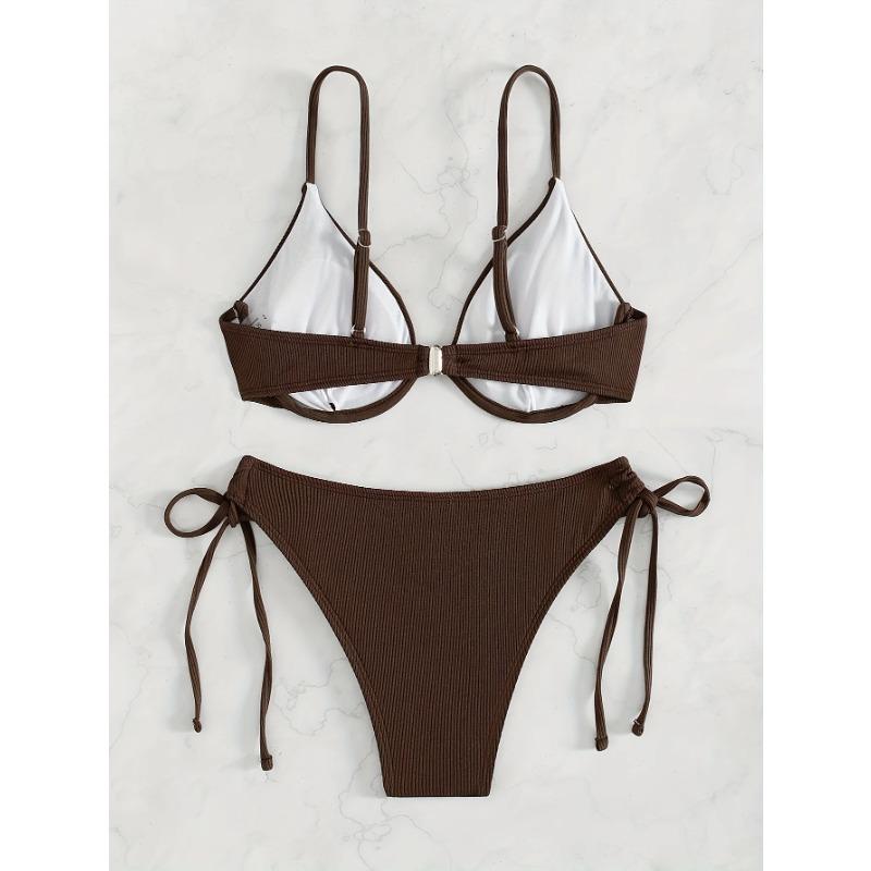 Solid Underwire Sexy Bikini 2025 New Arrival Biquini Padded Push Up Bandage Swimsuit Women Swimwear Summer Beachwear