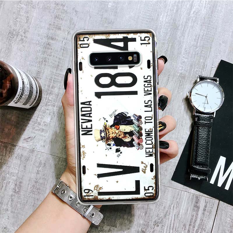 Retro License Plate Number 66 Phone Case For Samsung Galaxy S26 S25 Edge S24 S23 FE S22 Ultra S21 Plus S20 + Fundas Cover Coque
