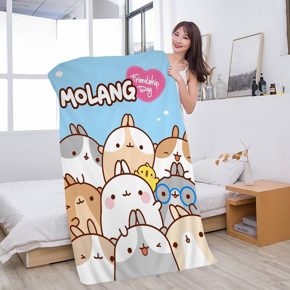 Cute M-molangs Microfiber Printed Beach Towel Mountain Climbing Yoga Beach Swimming Running Absorbent Soft Towel