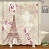 3D Shower Curtains Flowers Paris Tower Waterproof Bathroom Curtain With 12 Hooks Home Decoration Washable Polyester Bath Screen