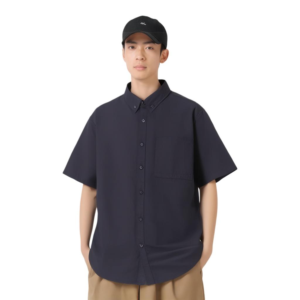 Converse Short Sleeve Basic Woven Shirt Asia Sizing 'Black' Men's 10025290-A01