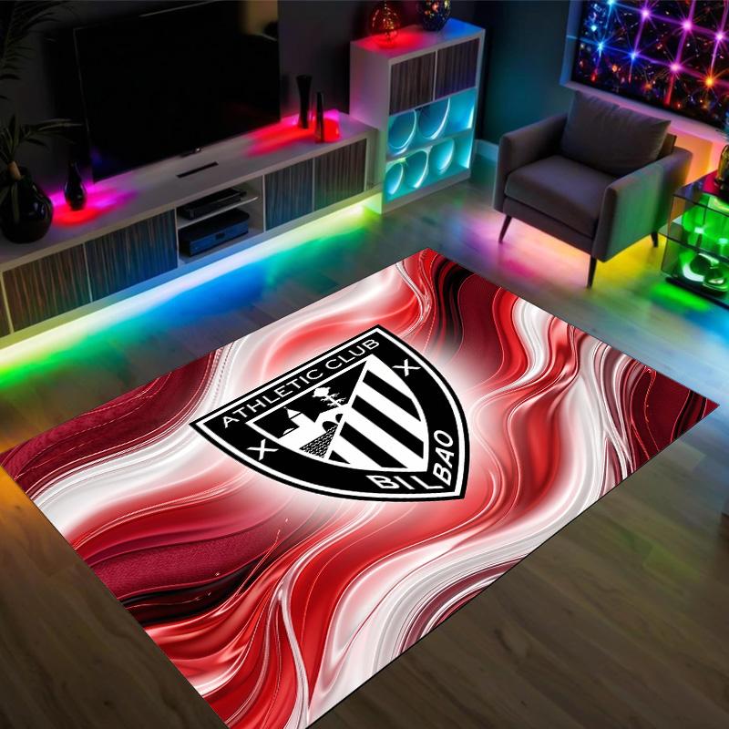 Athletic Bilbao Football Design Crystal Velvet Carpet Cozy Non?Slip Printed Rug For Bedroom Living Room Entrance