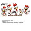 Versatile Adhesive Window Art Cartoon Rooster Static Glass Sticker, Funny Roosters Clings, PVC Removable Kitchen Privacy Film Decal, Waterproof