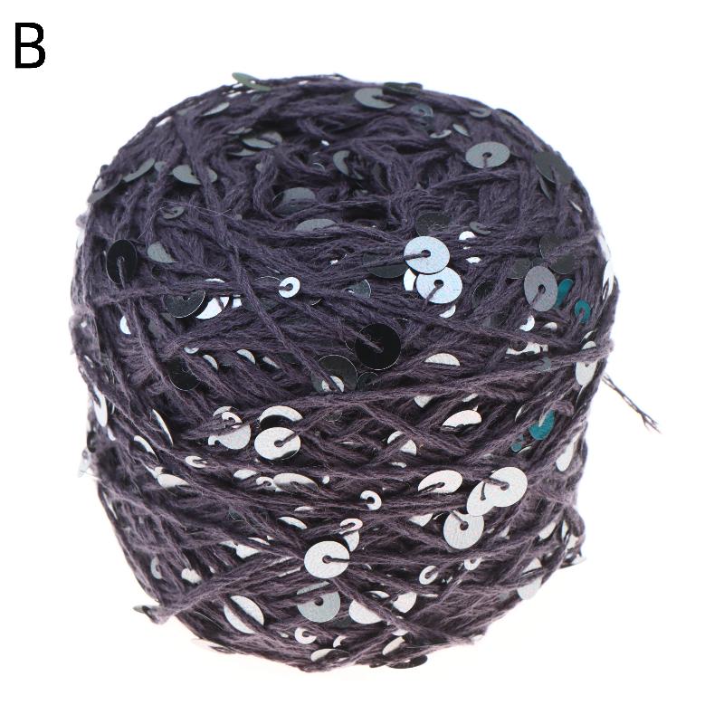 Sequin Cotton Yarn 50g Ball Glitter Thread for DIY Handmade Clothing Accessories Knitting Material Craft