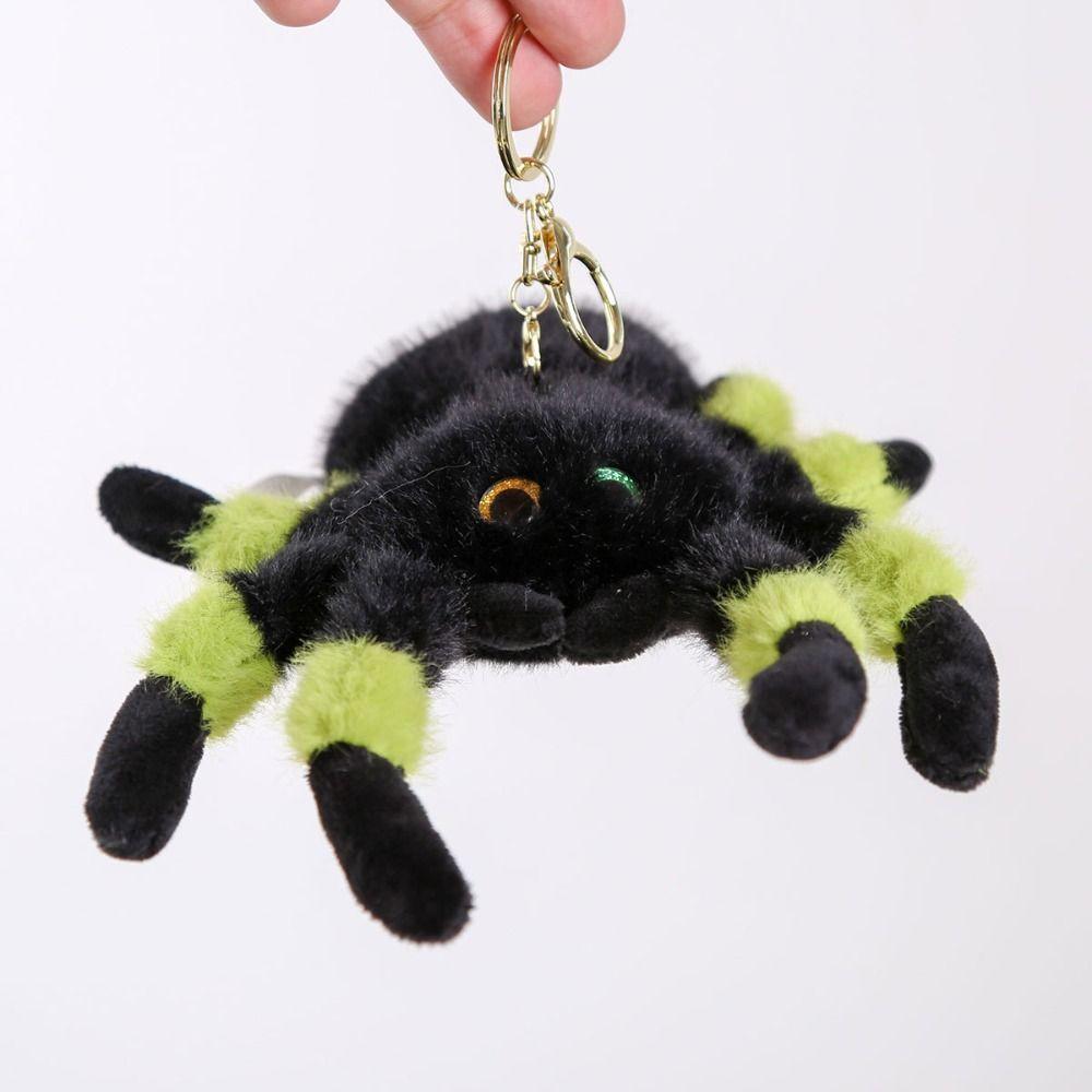 Simulation Color Spider Doll Keychains PP Cotton Spider Plush Keychain  Halloween Decor
