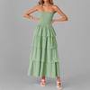 Spring New, Fashionable and Casual Solid Color Tube  Cake Dress