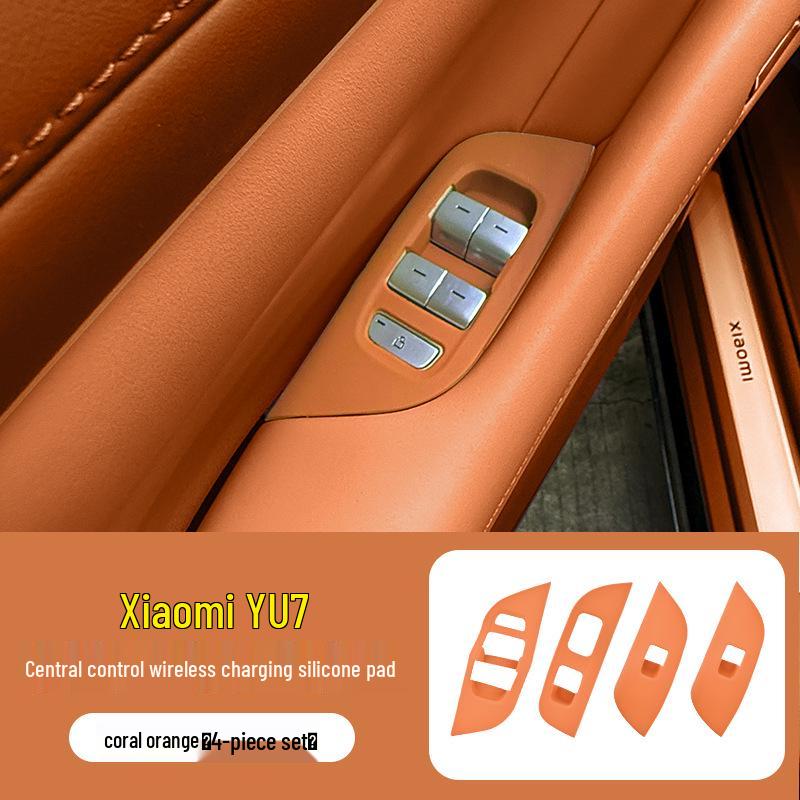 Silicone Mat for Xiaomi YU7: Central Control, Door Panel, Window Lift Handle Protection Pad, Interior Decoration.