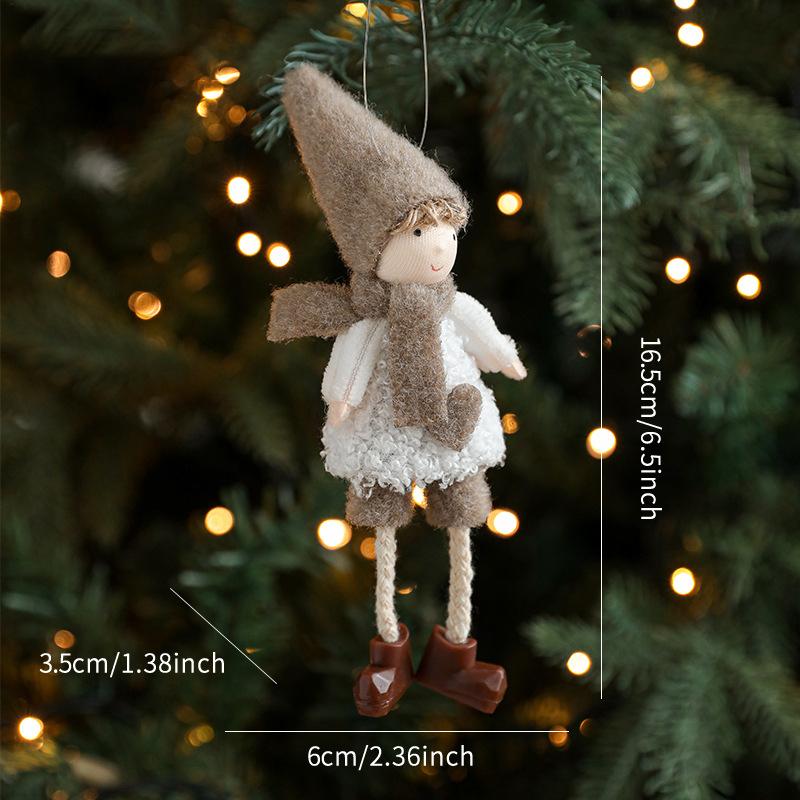 

1 шт. Милый романтичный кулон в подарок Девочка-ангел Креативность Плюшевая кукла Украшение Рождественское украшение Сетка C серый