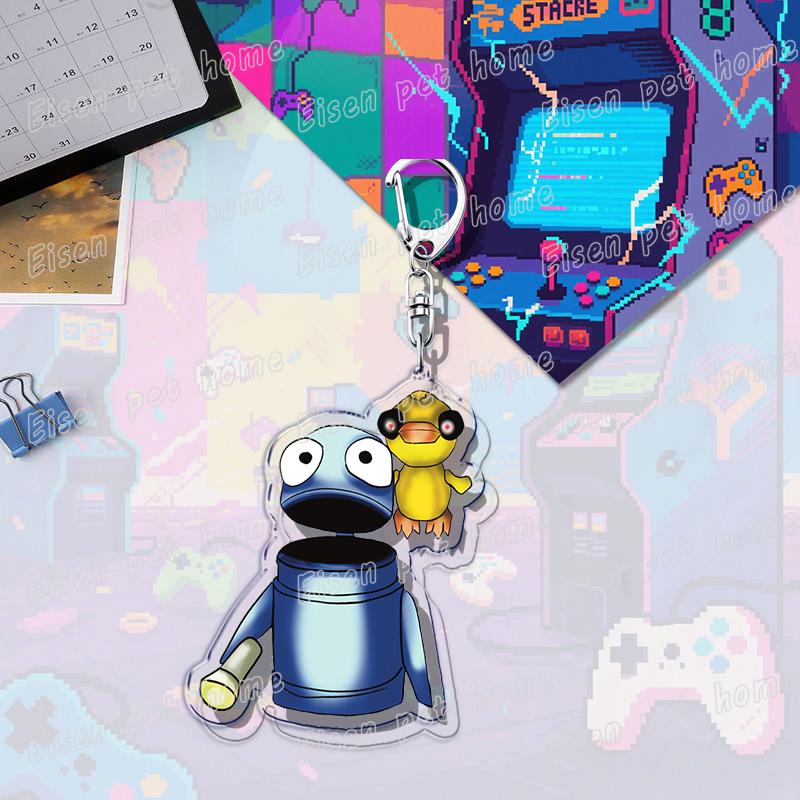 

Funny Character Emote Duck Meme Game Keychains for Accessories Bag R E P O Cute Robot Keyrings Jewelry Gamer Gaming Fans Gifts