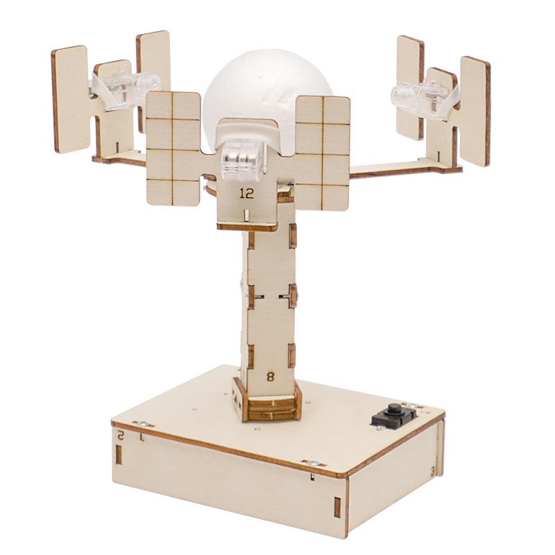 Wooden DIY Geostationary Satellite Model Kit for Kids - Fun Science Education