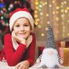 30cm Aufleuchtender Weihnachtsgnom Plüsch Paillettenhut Weihnachten Gesichtsloser Plüschpuppen Tischplatte Elfenornamente für Neujahr Weihnachtsfeier Deko
