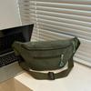 Women'S Corduroy Chest Bag Casual Spaghetti Strap Cross Body Bags Adjustable Strap Zip Closure Front Pocket for Shopping