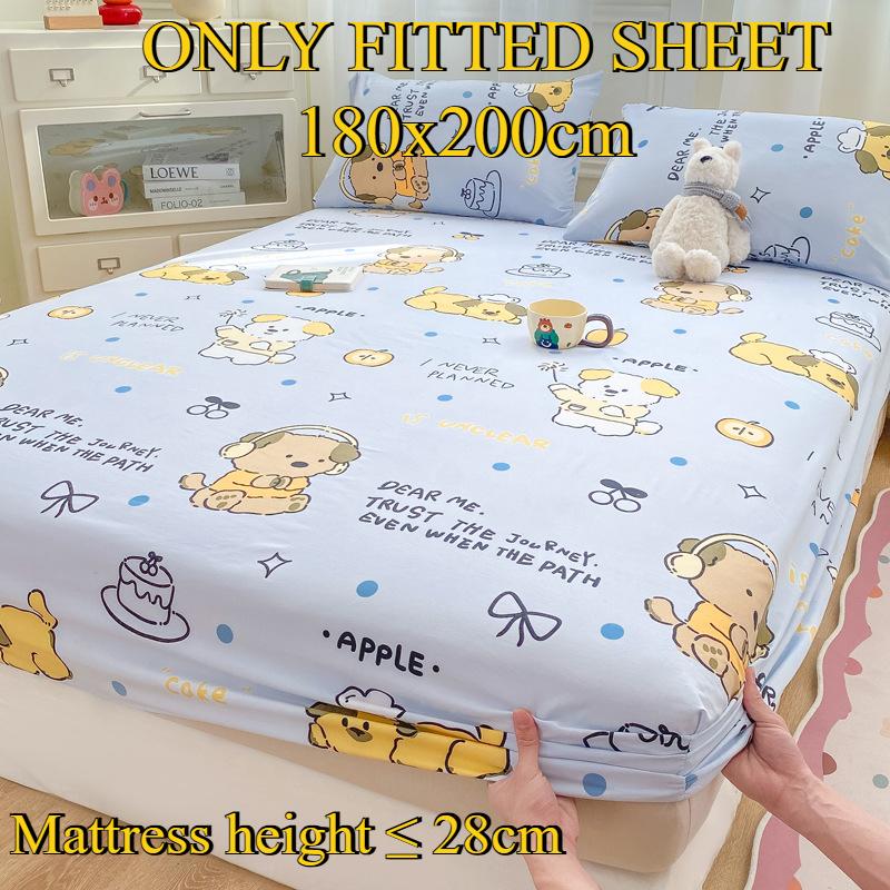Fitted Sheet Pure Cotton Non-fading Non-balling Single-piece Bed Sheet Non-slip Multi-specification Bedding Bedspread Protector