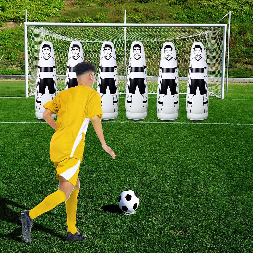 Inflatable Soccer Dummy Goalkeeper Inflatable Punching Bag Soccer Dummy Defender Training Mannequin for Home Exercise
