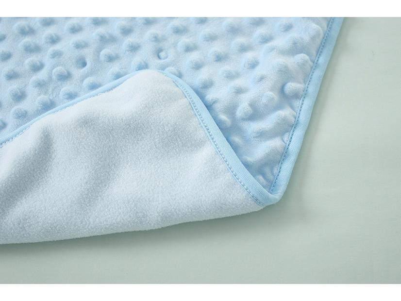 Newborn Mung Bean Velvet Soothing Baby Swaddle Blanket with Double Layer Edging and Bubble Press Design