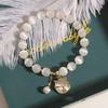 New Bamboo Style Pearl Cat Planet Glass Elastic Bangles Girl Bilezik Bracelet for Women Jewelry Pulseras