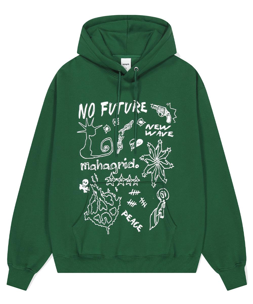 Худи Maha Grid No Future Зеленый(Mg2Dfmm416A) Green/Fleece-Lined S