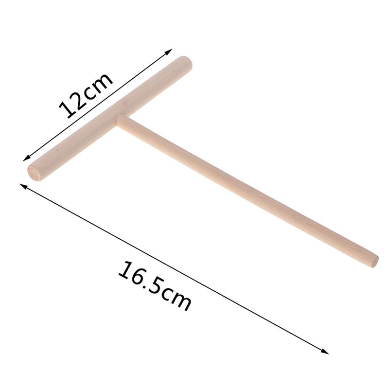 2ks Dřevěné hrábě ve tvaru T na kulaté těsto Nátěr na palačinky na krepování Kuchyňské nářadí