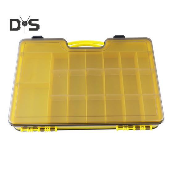 

Портативная коробка для рыболовных приманок, двусторонняя съемная перегородка, прозрачная водонепроницаемая сверхмощная рыболовная приманка, аксессуары, органайзер, чехол для хранения жёлтый