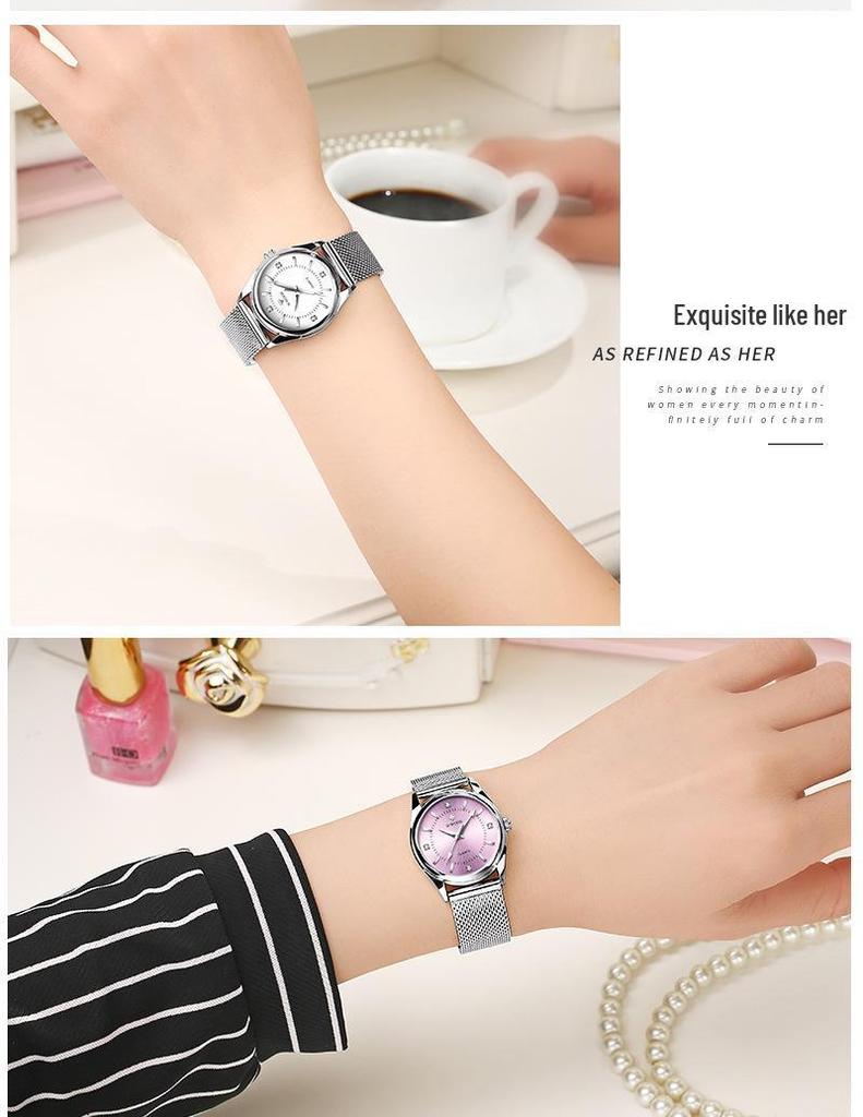 WWOOR Women's Mesh Band Quartz Waterproof Watch