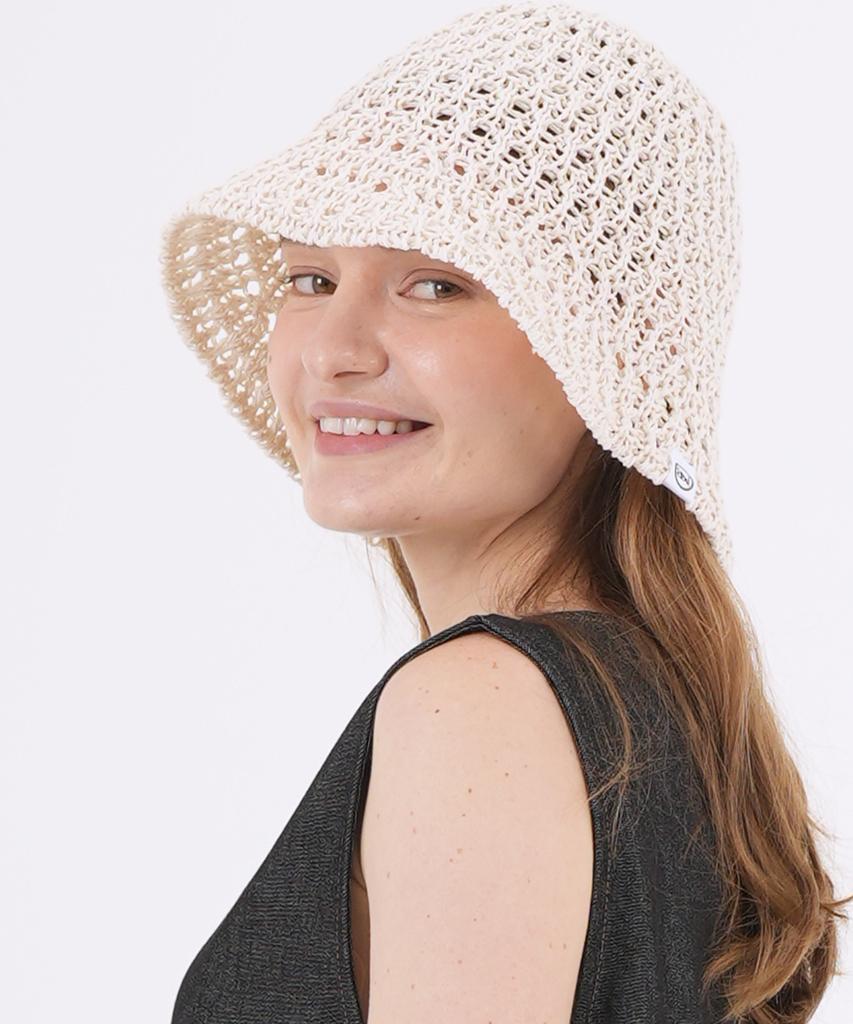 THE-ABON Beach Massed Sun Bucket Hat Black
