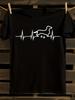 S Dachshund Heartbeat Line & Paw Print T-Shirt