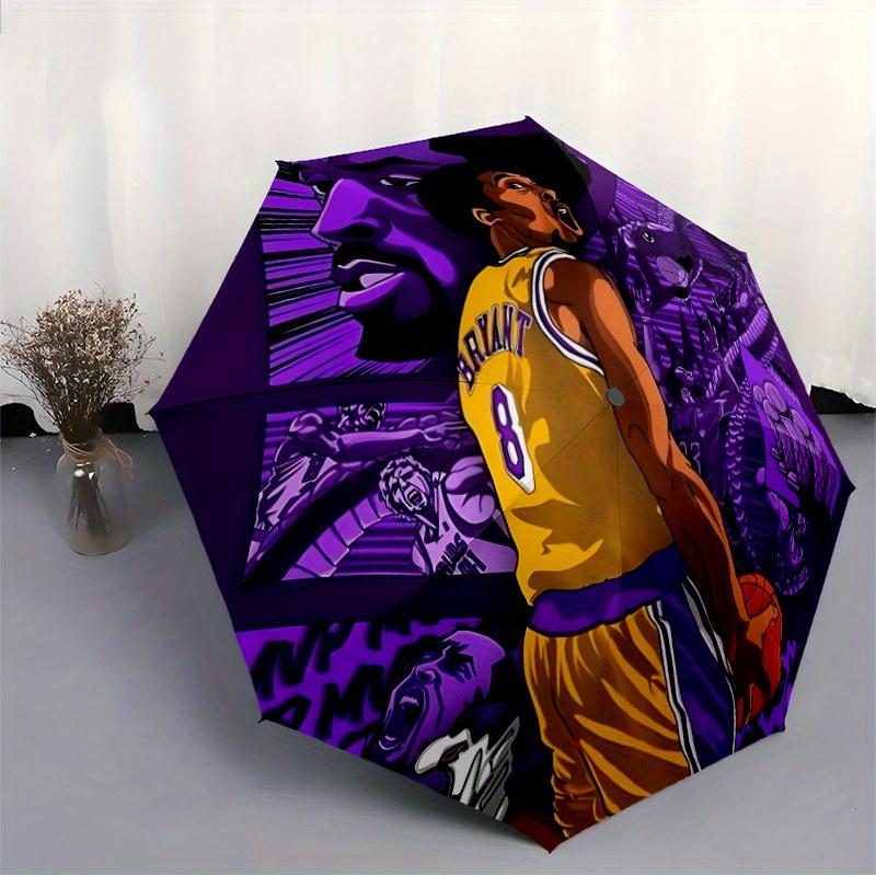 1pc Bryant "Mamba Mentality" Automatic Folding Umbrella - Lightweight, Retractable Design with 8-Rib Durability, Perfect for Outdoor11