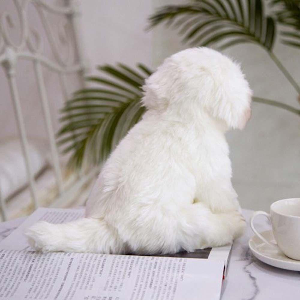 Stuffed Animal Maltese Plush Toy Pets Fluffy Puppy Dog Plush Lovely Maltese Stuffed Dog  Baby Kids