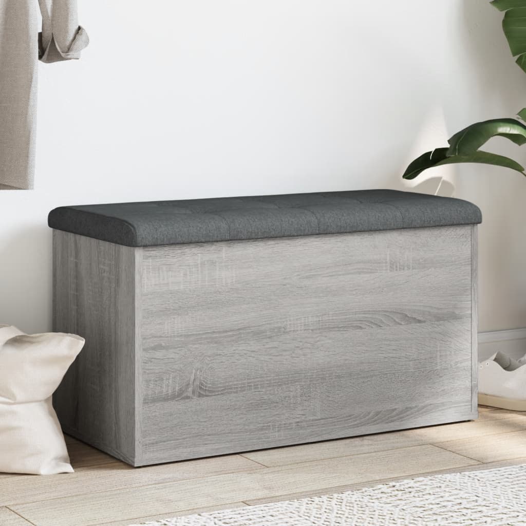 Storage Bench In Grey Sonoma 82 X 42 X 45 Cm Particleboard