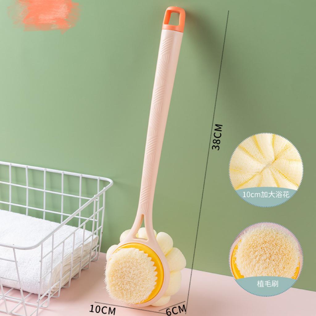 

Щетка для ванны с длинной ручкой Двойная щетка для мытья Скраб для спины Артефакт Длинная ручка Щетка для спины с мягкой щетиной Нейлоновая двухсторонняя массажная щетка розовый