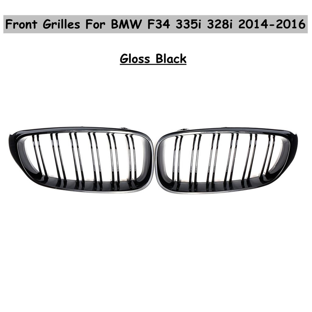 Pair Gloss Black Front Bumper Grille Grilles For BMW F34 335i GT 328i GTxDrive 2014 2015 2016 Not Fit For Sedan and Wagon